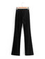 Fashion Black Velvet Solid Color Flared Pants