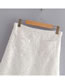 Fashion White Sequin Pocket Stitching Skirt