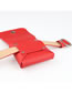 Fashion Red Thin Belt Belt Bag Without Holes
