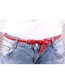 Fashion Red Small Pu Leather Belt With Pin Buckle