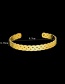 Fashion Golden Stainless Steel 18k Gold Triangle Openwork Carved Open Bracelet