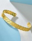 Fashion Golden Stainless Steel 18k Gold Triangle Openwork Carved Open Bracelet