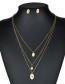 Fashion Cross Set Cross Pearl Stainless Steel Necklace And Earring Set
