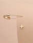 Fashion 2 Sets Alloy Cross Paperclip Asymmetrical Earrings