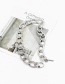 Fashion Silver Thick Chain Diamond Alloy Hollow Necklace