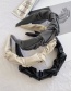 Fashion Gray Faux Leather Pleated Broad-side Knotted Headband