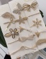 Fashion Silver Bow Alloy Butterfly Flower Feather Pearl Geometric Hairpin Set