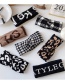 Fashion Black And White Knitted Woolen Letter Crossed Broad-sided Houndstooth Leopard Headband