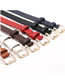 Fashion Black Hollow Non-perforated Imitation Leather Thin Belt