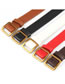 Fashion White Square Buckle Non-perforated Soft Leather Jeans Belt