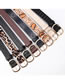 Fashion Snake Pattern Khaki Rectangular Buckle Knitted Dress Sweater Belt
