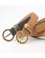Fashion Natural Faux Leather Round Buckle Belt With Pin Buckle