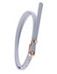 Fashion White Pin Buckle Pu Leather Alloy Geometric Thin Belt