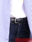 Fashion Black 120 Pin Buckle Imitation Leather Japanese Buckle Thin Belt
