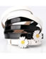 Fashion White Daisy Drip Paint Leather Belt