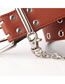 Fashion Brown Eyelet Chain Alloy Double Row Belt
