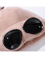 Fashion Pink Thicken Warm Knitted Glasses Woolen Hat