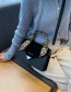 Fashion Black Silk Scarf Flap Gilded Letters Crossbody Shoulder Bag