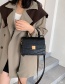 Fashion Black Stone Pattern Flap One Shoulder Diagonal Bag