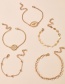 Fashion Golden Round Piece Thick Chain Round Medal Multi-layer Bracelet