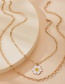 Fashion Golden Sun Flower Drop Oil Pendant Small Daisy Multilayer Necklace