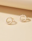 Fashion Golden Pearl Circle Alloy Hollow Earrings