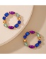 Fashion Color Mixing Diamond Large Circle Alloy Earrings
