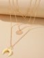 Fashion Golden Resin Pendant Disc Moon Multilayer Necklace