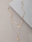 Fashion Golden Alloy Diamond Heart Necklace