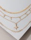 Fashion Golden Aircraft Chain Mansion Alloy Multilayer Necklace