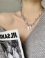Fashion Silver Love Chain Glitter Diamond Stitching Necklace