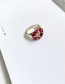 Fashion Red Donut Dripping Oil Hollow Alloy Ring