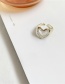 Fashion Round Hollow Pearl Love Round Open Ring