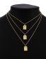 Fashion H Copper Pendant Square Letter Necklace