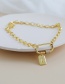 Fashion N Copper Inlaid Zircon Thick Chain Ring Pendant Letter Necklace