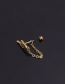 Fashion 3#gold Stainless Steel Pendant Geometric Micro-inlaid Zircon Earrings