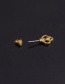 Fashion 2#gold Stainless Steel Pendant Geometric Micro-inlaid Zircon Earrings