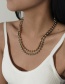 Fashion White K Single Layer Metal Bead Chain Necklace