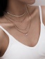Fashion Golden Crystal Pendant Snake Bone Chain Alloy Multilayer Necklace