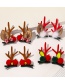 Fashion Antlers Red Christmas Antler Hair Ball Bow Tie Contrast Color Hairpin