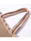 Fashion Khaki Solid Color Lace Shoulder Knit Bag