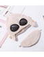 Fashion Beige Zhongtong Double-layer Thickened Mask Glasses One-piece Woolen Hat