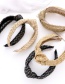 Fashion Beige Gold Wire Straw Raffia Wide-brimmed Headband