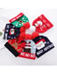 Fashion Scarlet Snowman Christmas Wool Ball Flanging Printed Contrast Color Knitted Hat (without Light)