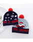 Fashion Old Man Christmas Printed Woolen Ball And Fleece Knit Hat (not Charged)