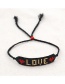 Fashion Black Rice Bead Woven Letter Love Bracelet