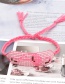 Fashion Pink Rice Beads Hand-woven Flamingo Bracelet