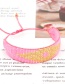 Fashion Pink Handmade Rice Bead Woven Geometric Bracelet
