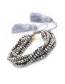 Fashion Tassel Grey Hand-woven Rice Beads Love Diamond Bracelet
