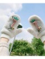 Fashion Rabbit Grey Animal Flip Fingerless Plush Thick Warm Gloves